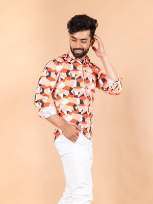 Multicolor printed cotton mens-casual-shirts 2