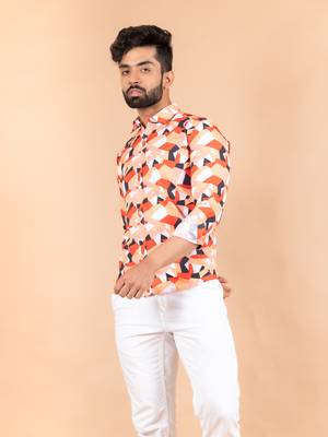 Multicolor printed cotton mens-casual-shirts 3