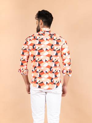 Multicolor printed cotton mens-casual-shirts 4