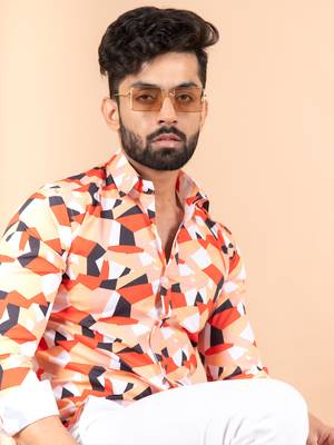 Multicolor printed cotton mens-casual-shirts 5