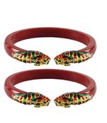 Red  Color Acrylic And Brass Bangle
