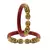 Red  Color Acrylic And Brass Bangle