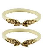 White Color Acrylic And Brass Bangle