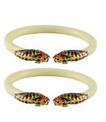 White Color Acrylic And Brass Bangle