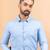 Blue printed cotton mens-casual-shirts