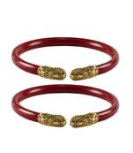 Red  Color Acrylic And Brass Bangle