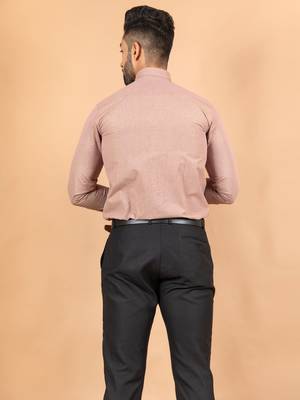 Brown printed cotton mens-casual-shirts 3