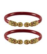 Red  Color Acrylic And Brass Bangle