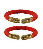 Red  Color Acrylic And Brass Bangle
