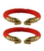Red  Color Acrylic And Brass Bangle