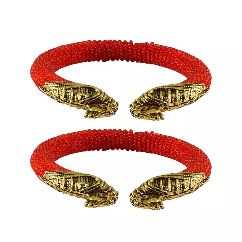 Red  Color Acrylic And Brass Bangle