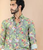 Multicolor printed cotton mens-casual-shirts