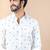 White printed cotton mens-casual-shirts