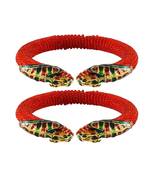 Red  Color Acrylic And Brass Bangle
