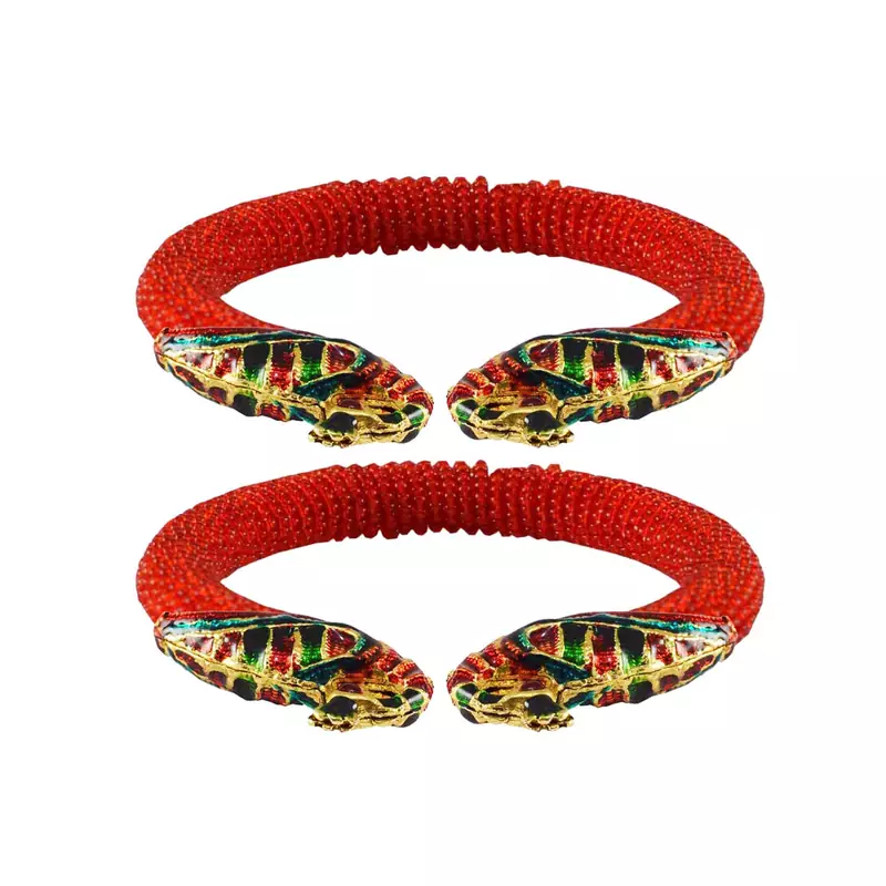 Red  Color Acrylic And Brass Bangle