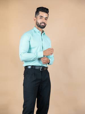 Green printed cotton mens-casual-shirts 2