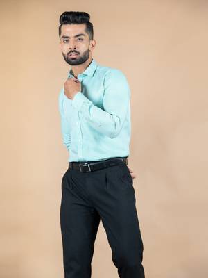 Green printed cotton mens-casual-shirts 3