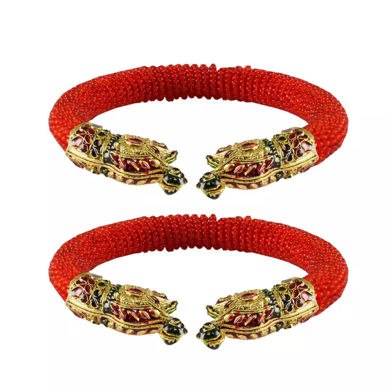 Red  Color Acrylic And Brass Bangle