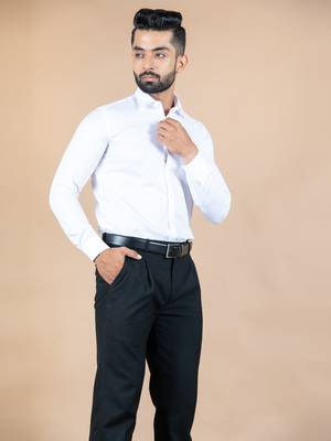 White printed cotton mens-casual-shirts 2