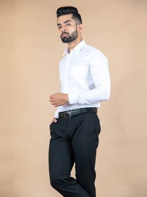 White printed cotton mens-casual-shirts 3