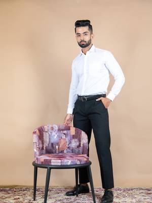 White printed cotton mens-casual-shirts 4