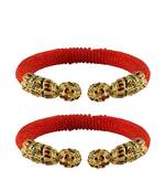 Red  Color Acrylic And Brass Bangle