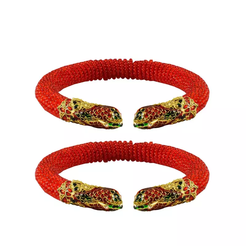 Red  Color Acrylic And Brass Bangle
