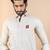Beige embroidered cotton mens-casual-shirts