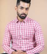 Pink printed cotton mens-casual-shirts
