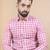 Pink printed cotton mens-casual-shirts