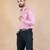 Pink printed cotton mens-casual-shirts