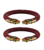 Maroon Color Acrylic And Brass Bangle