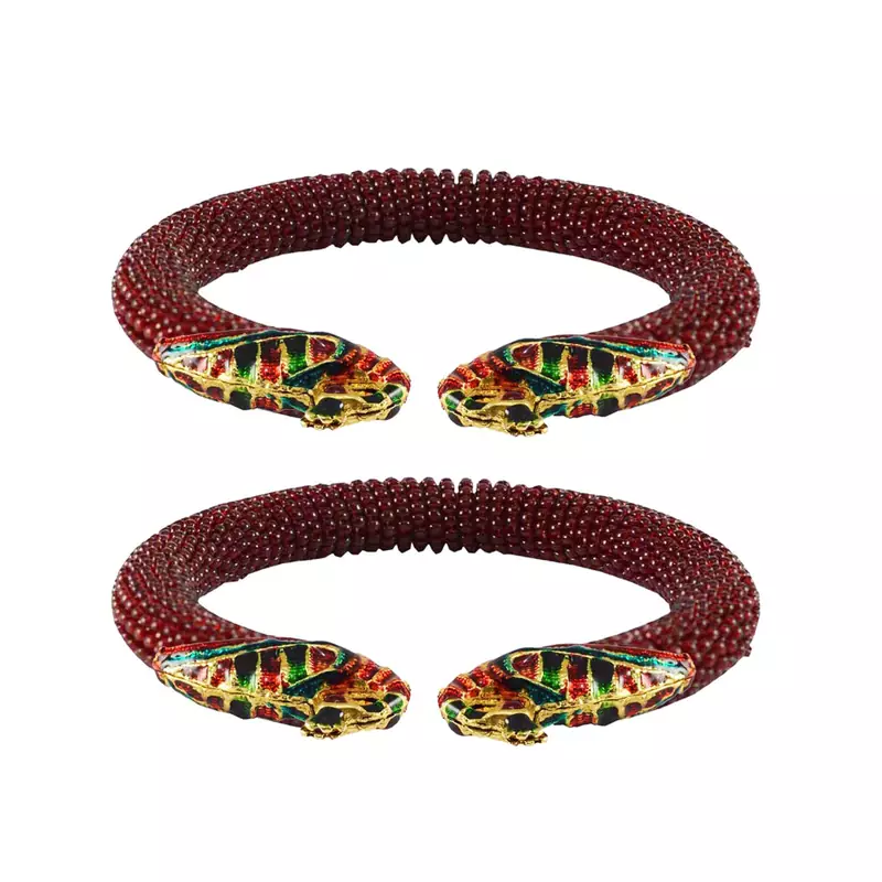 Maroon Color Acrylic And Brass Bangle