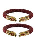 Maroon Color Acrylic And Brass Bangle