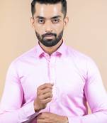 Pink printed cotton mens-casual-shirts