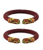 Maroon Color Acrylic And Brass Bangle