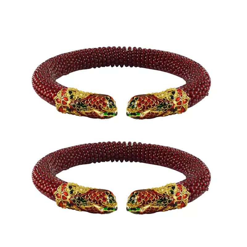 Maroon Color Acrylic And Brass Bangle
