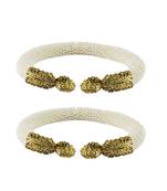 White Color Acrylic And Brass Bangle