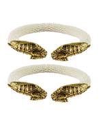 White Color Acrylic And Brass Bangle