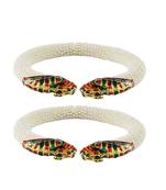 White Color Acrylic And Brass Bangle