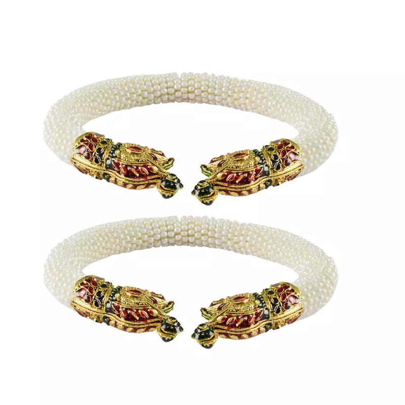 White Color Acrylic And Brass Bangle