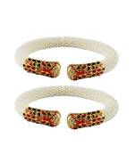 White Color Acrylic And Brass Bangle
