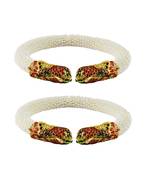 White Color Acrylic And Brass Bangle