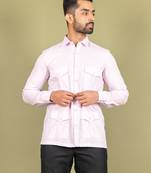 Pink plain cotton mens-casual-shirts