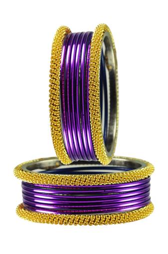 Dark Purple  Color Brass Bangle