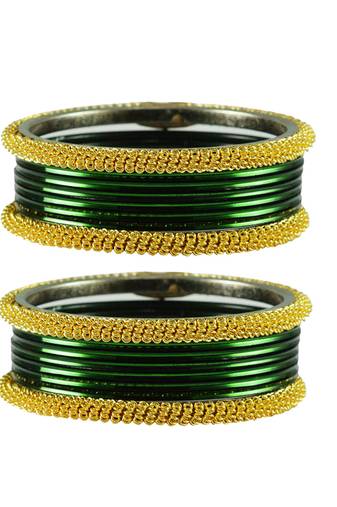 Dark Green Color Brass Bangle