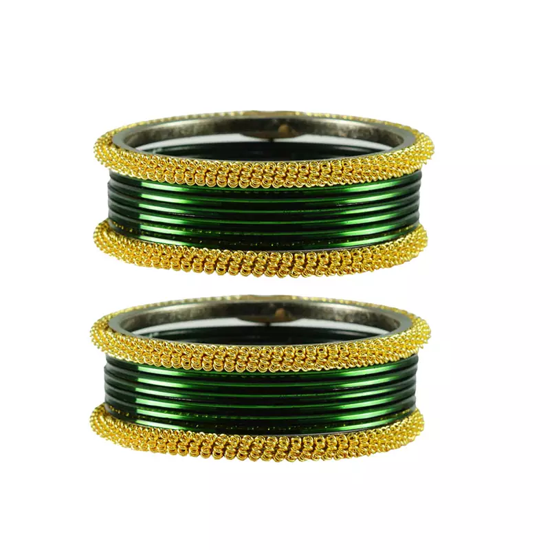 Dark Green Color Brass Bangle