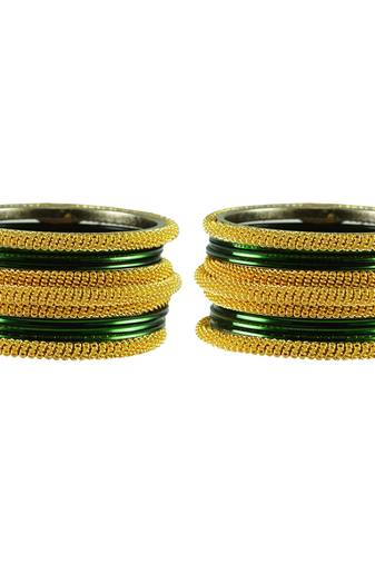 Dark Green Color Brass Bangle