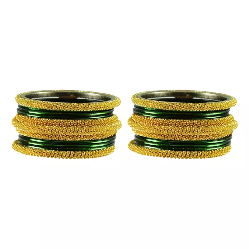 Dark Green Color Brass Bangle