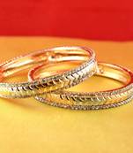 Gold Moti Stone Cz Polki Kundun Meenakari Pearl Bangle Kara